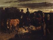 bonder atervander till flagey marknanaden Gustave Courbet